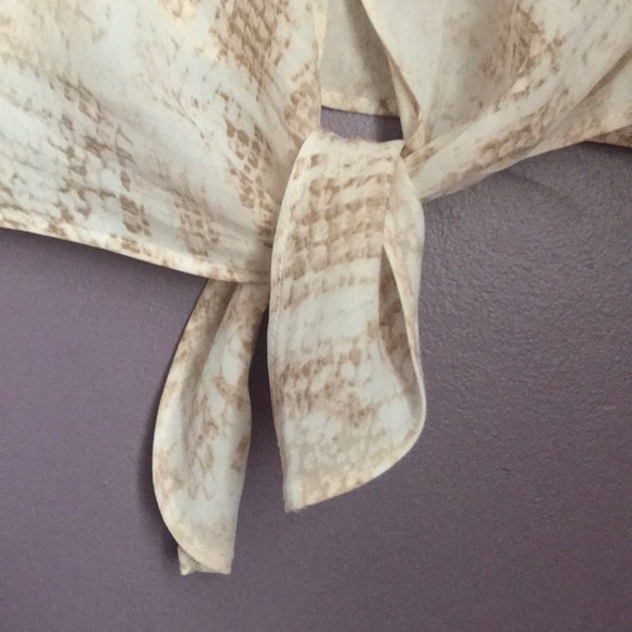 Dynamite Long Sleeve Tie Long Sleeve Blouse - Picture 4 of 4